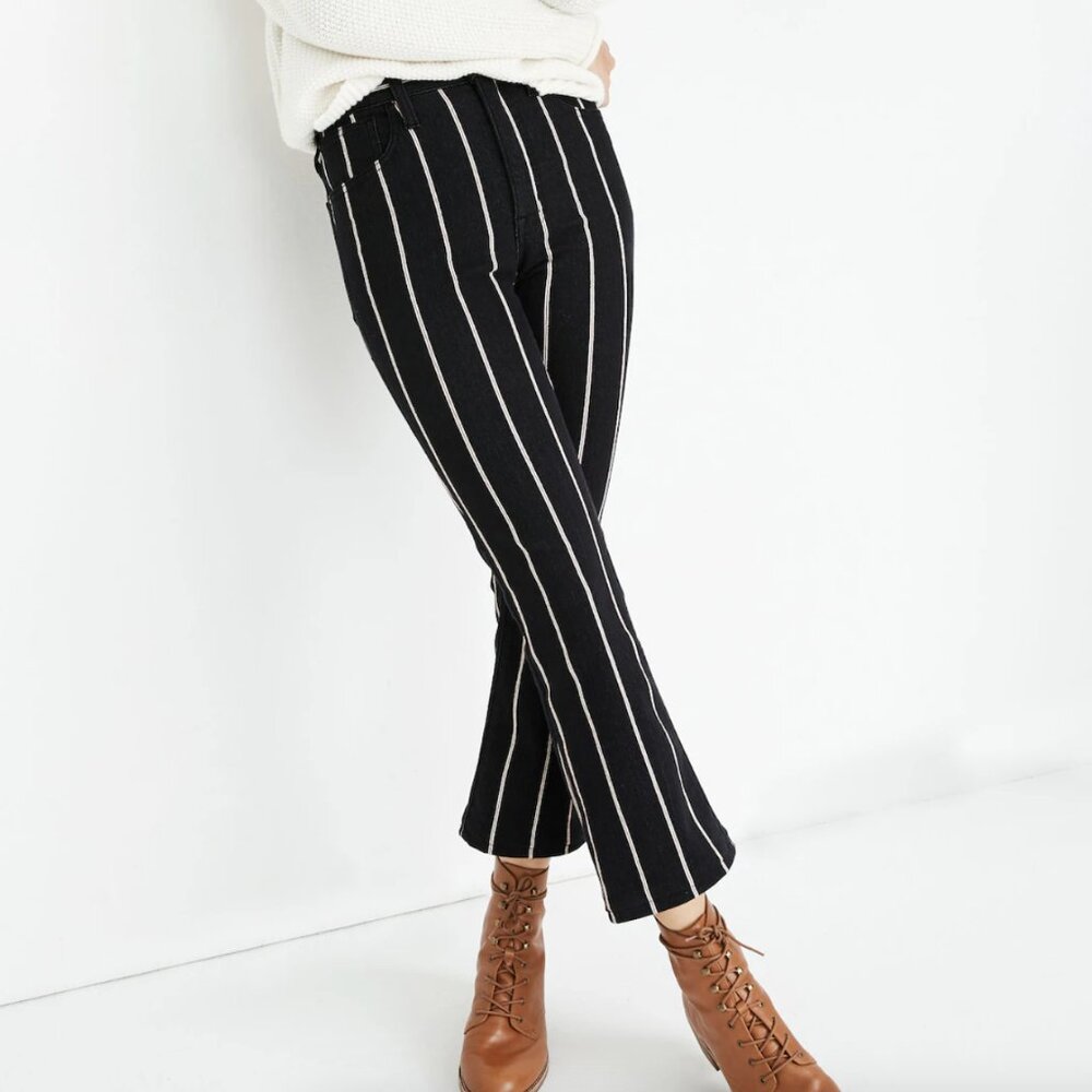 EUC Madewell Cali Demi-boot Jeans in Elsie Stripe Size 27